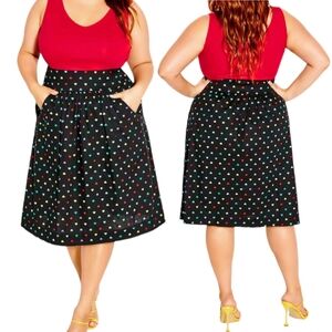 NEW City Chic Plus Size Rainbow Love Heart Print Sleeveless Summer Dress Size 14